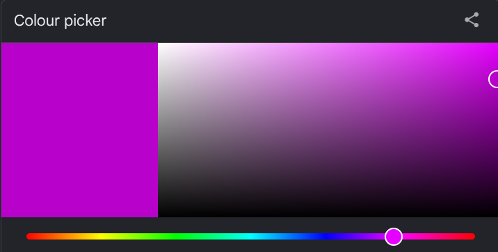 Purple selected in a color picker